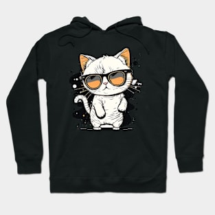 Cute ginger cat wearing sunglasses Hoodie